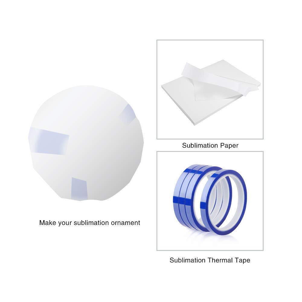 PYD Life 25 PCS Sublimation Ceramic Ornament Bulk 2.75 Inch Round Blank Ornament with Gold String for Crafting DIY Personalized Christmas Home Decor Bulk 🍁 All In One Marketplace Canada
