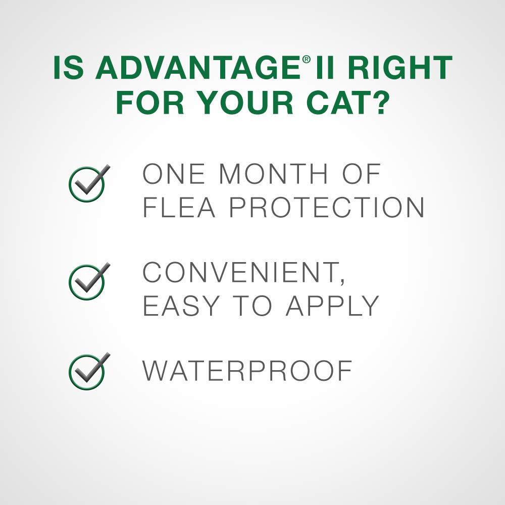 Advantage II Flea Treatment for Small Cats weighing between 2.3 kg to 4 kg (5 lbs. to 9 lbs.)-4 doses