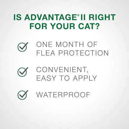 Advantage II Flea Treatment for Small Cats weighing between 2.3 kg to 4 kg (5 lbs. to 9 lbs.)-4 doses