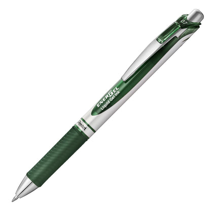 Pentel EnerGel Retractable Liquid Gel Rollerball, 0.7mm Medium Point, 12 Colours Assorted, Box of 12