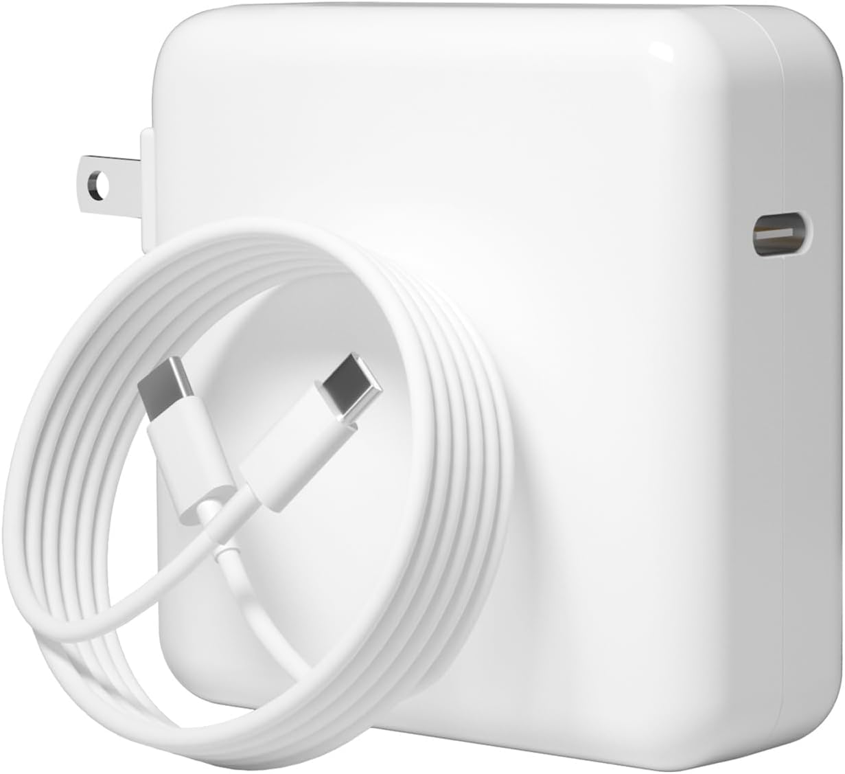 Tearplex 140W C to C Super Fast Charger,Compatible with MacBook Pro 16, 15, 14, 13 Inch, MacBook Air 13 Inch, iPad Pro 2021/2020/2019/2018, Lenovo and All Type C Devices White - Available at All In One Marketplace Canada