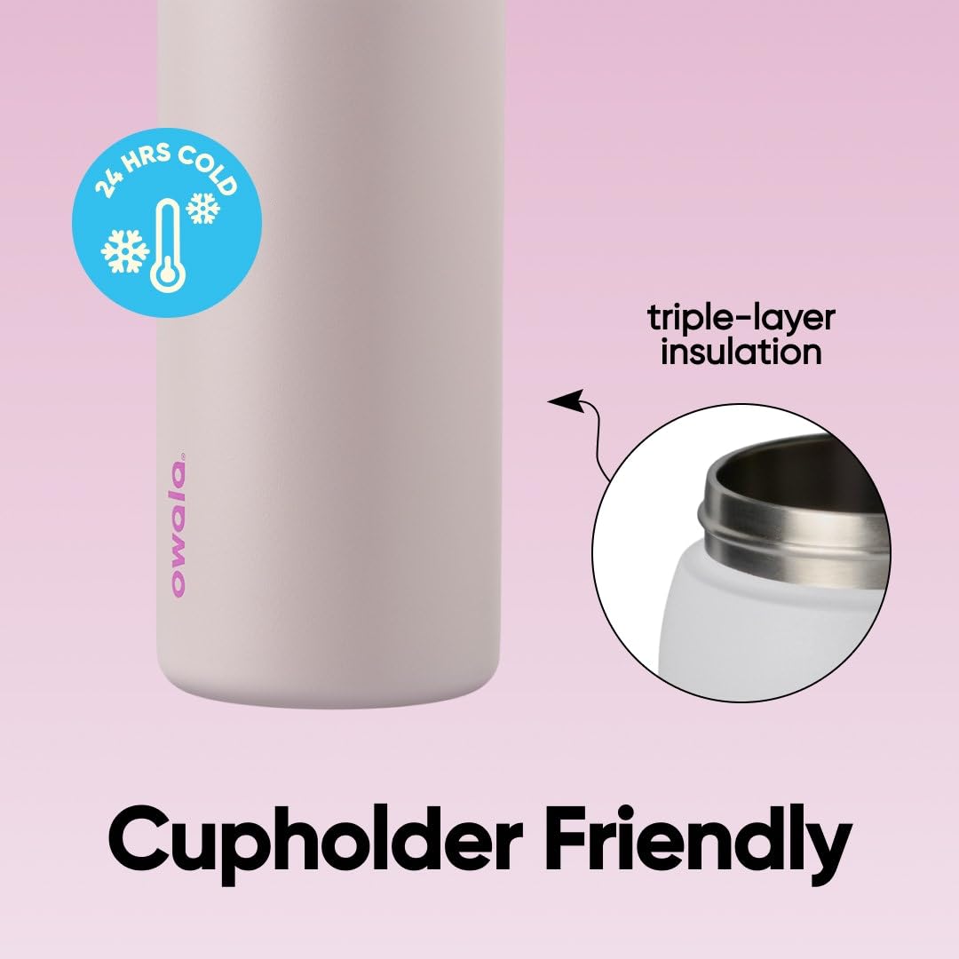 Owala FreeSip Insulated Stainless Steel Water Bottle with Straw for Sports and Travel, BPA-Free, 32oz, Dreamy Field