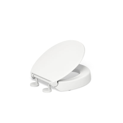 KOHLER Hyten Elevated Quiet-Close Round-Front Toilet Seat, White