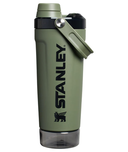 STANLEY Vitalize Shaker Bottle 20 oz | Leakproof Insulated Stainless Steel Shaker Cup | Base Storage and Twist On Fast Flow Lid | Protein Shakes and Pre Workout Powder | BPA-Free | Dried Pine 🍁 All In One Marketplace Canada