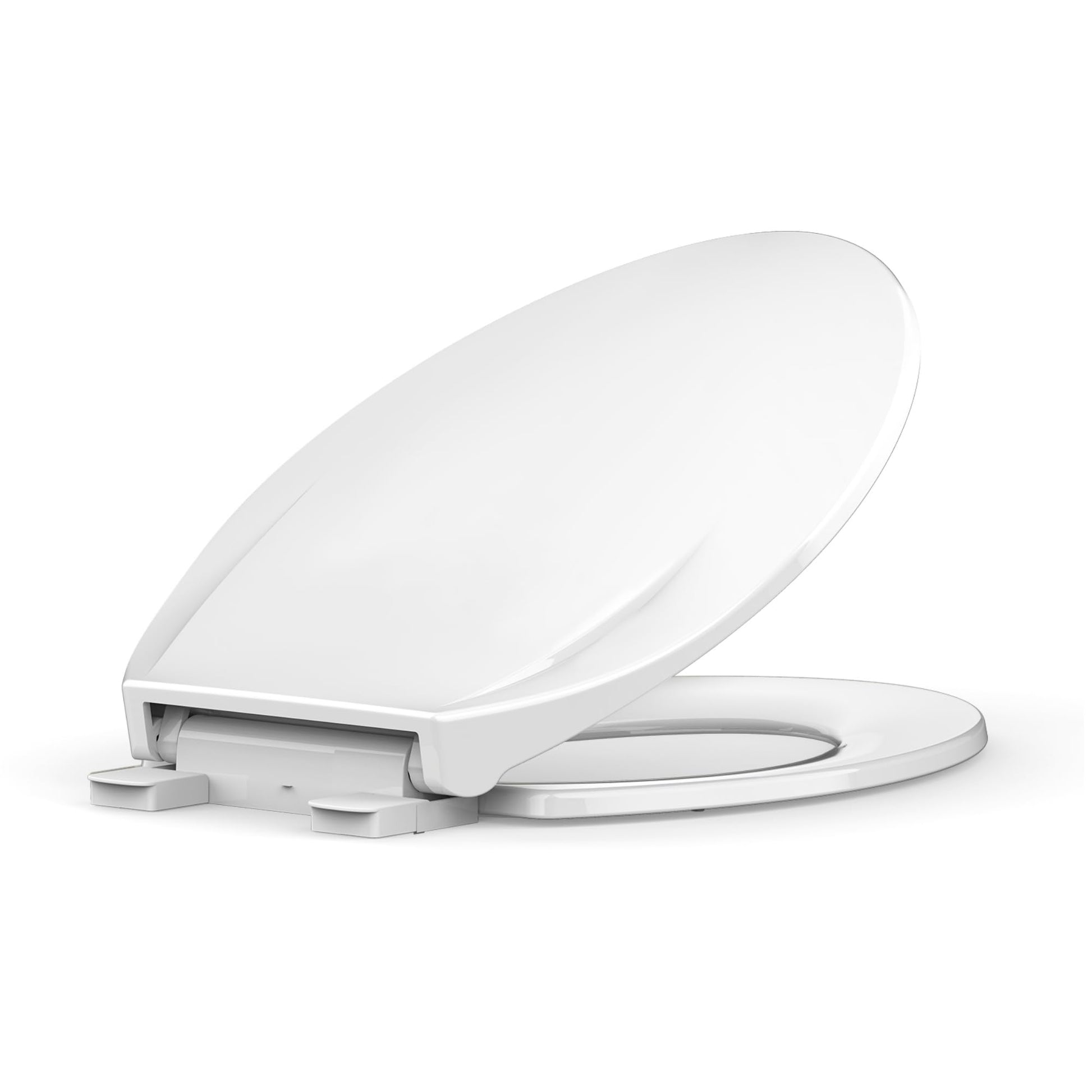 White Elongated Toilet Seat, Slow Close Toilet Cover Seat for Easy Clean and Stain-Resistant, Plastic Toilet Seat with Cover, Quick-Release Hinges and Quick-Attach Hardware ExploreHorizon