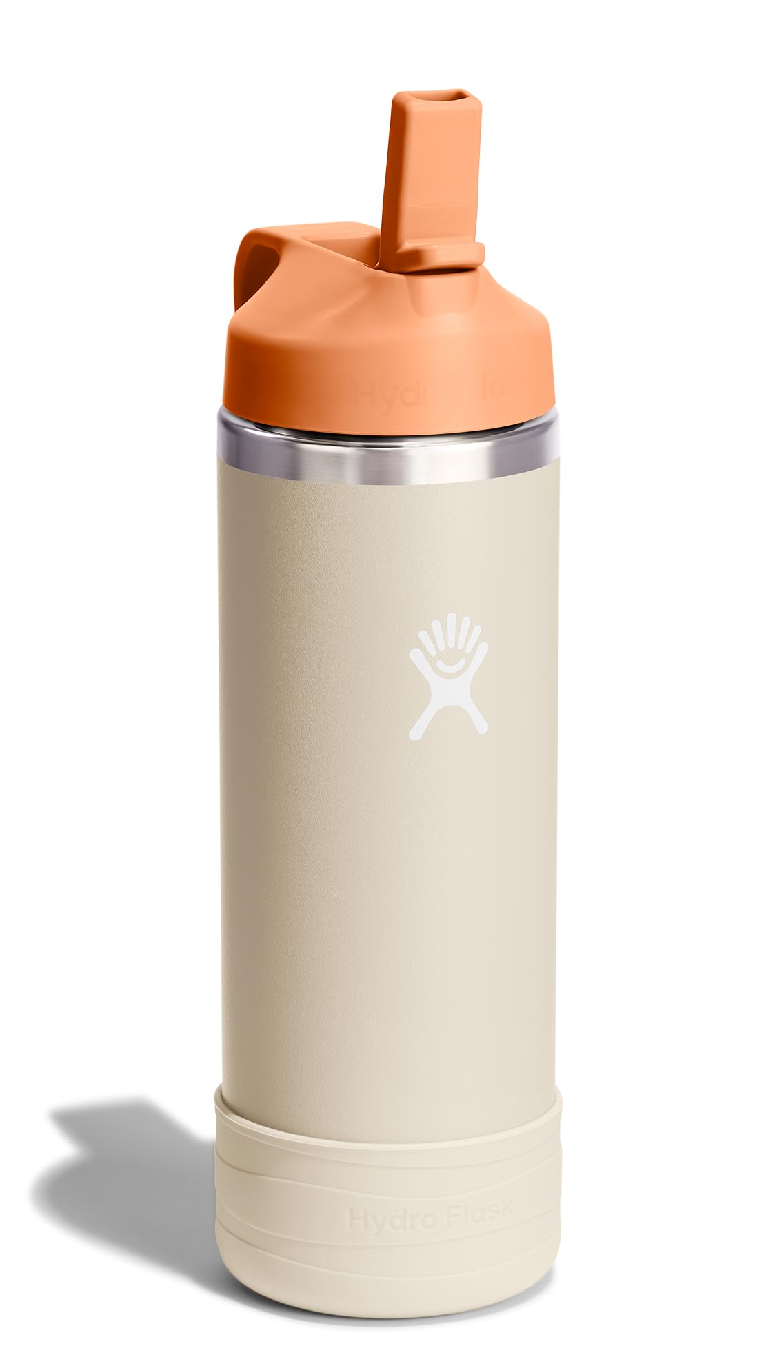 18 Oz Kids Stainless Steel Bottle - Wide Mouth Straw Cap and Boot, Coconut Hydro Flask