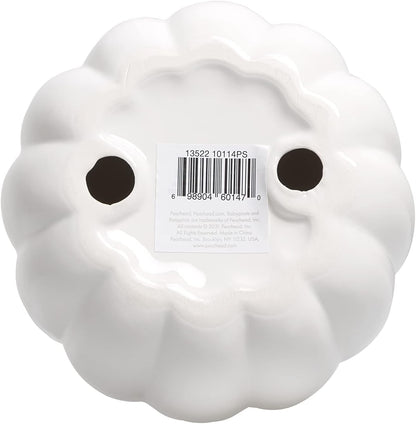 Citrouille en céramique blanche Pearhead, décoration d'automne pour la maison, décoration de fête moderne, décorations d'Halloween tendance, blanc, petit