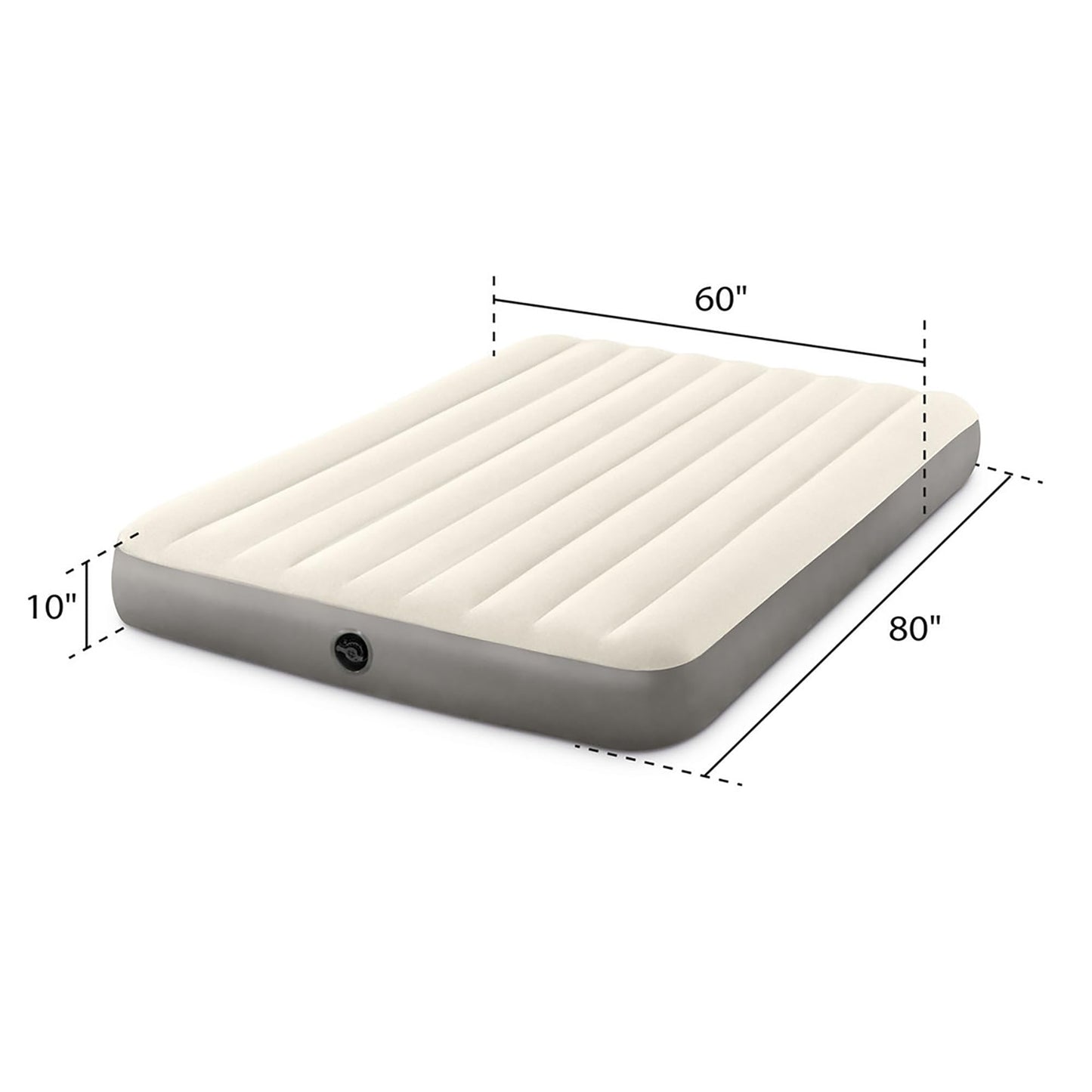 INTEX 64103E Dura-Beam Standard Single-High Air Mattress: Fiber-Tech – Queen Size – 10in Bed Height – 600lb Weight Capacity – Pump Sold Separately