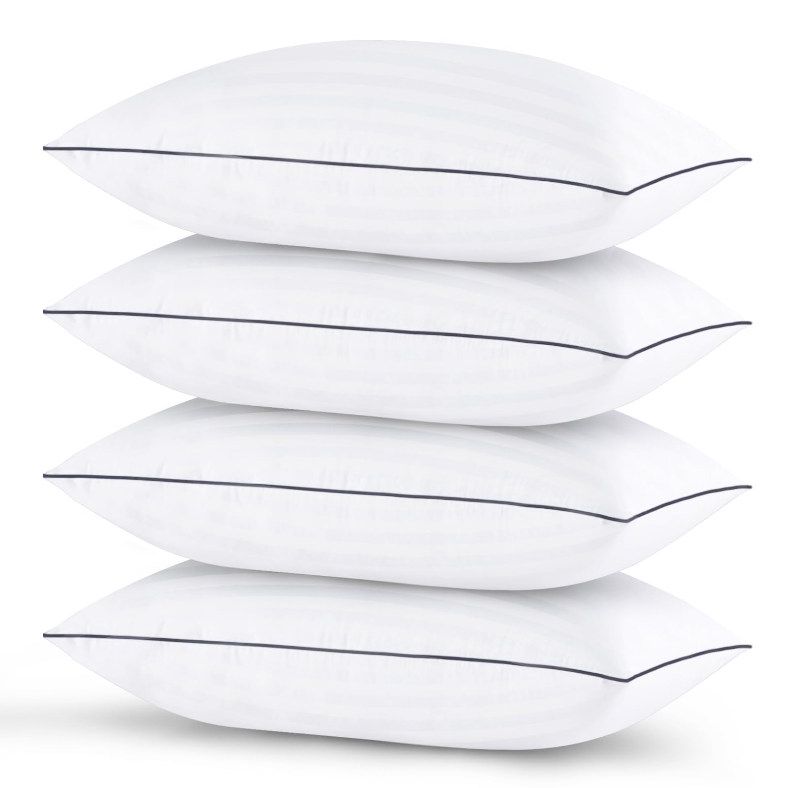 Pillows Standard Size Set of 4 - Bed Pillows for Sleeping 4 Pack, Cooling Supportive Hotel Pillows with Premium Soft Down Alternative Fill for Side Stomach and Back Sleepers