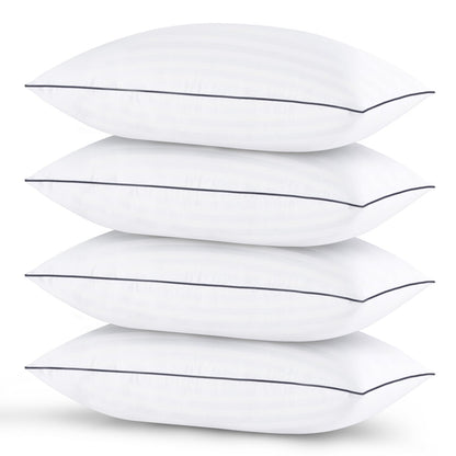 Pillows Standard Size Set of 4 - Bed Pillows for Sleeping 4 Pack, Cooling Supportive Hotel Pillows with Premium Soft Down Alternative Fill for Side Stomach and Back Sleepers