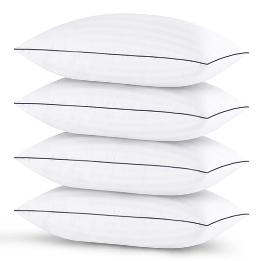 Pillows Standard Size Set of 4 - Bed Pillows for Sleeping 4 Pack, Cooling Supportive Hotel Pillows with Premium Soft Down Alternative Fill for Side Stomach and Back Sleepers