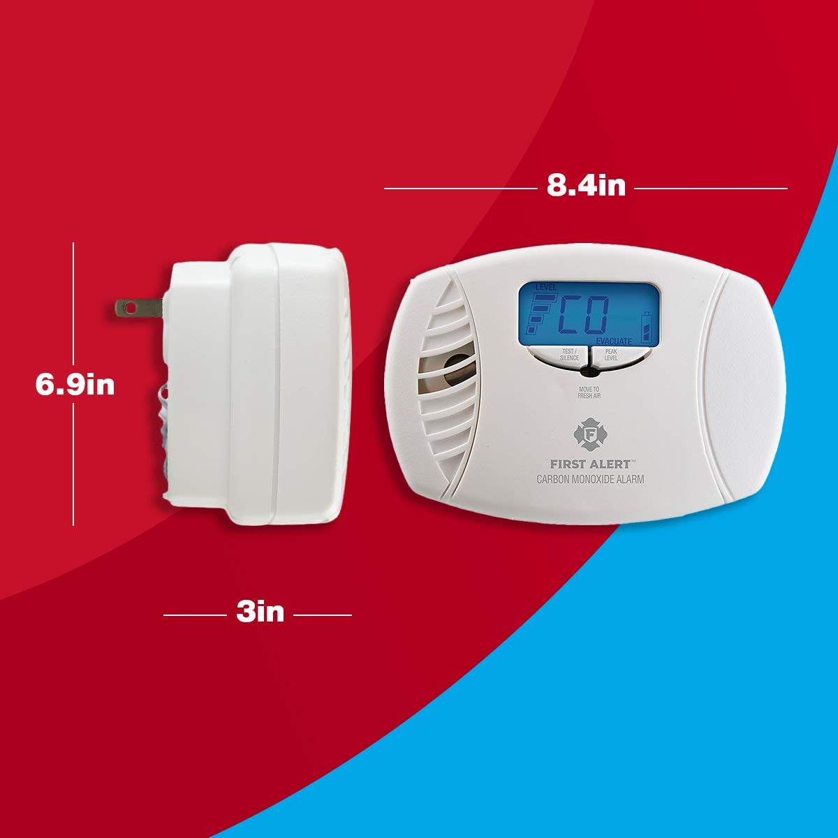 First Alert CO615A Carbon Monoxide Plug-In Alarm with Battery Backup and Digital Display