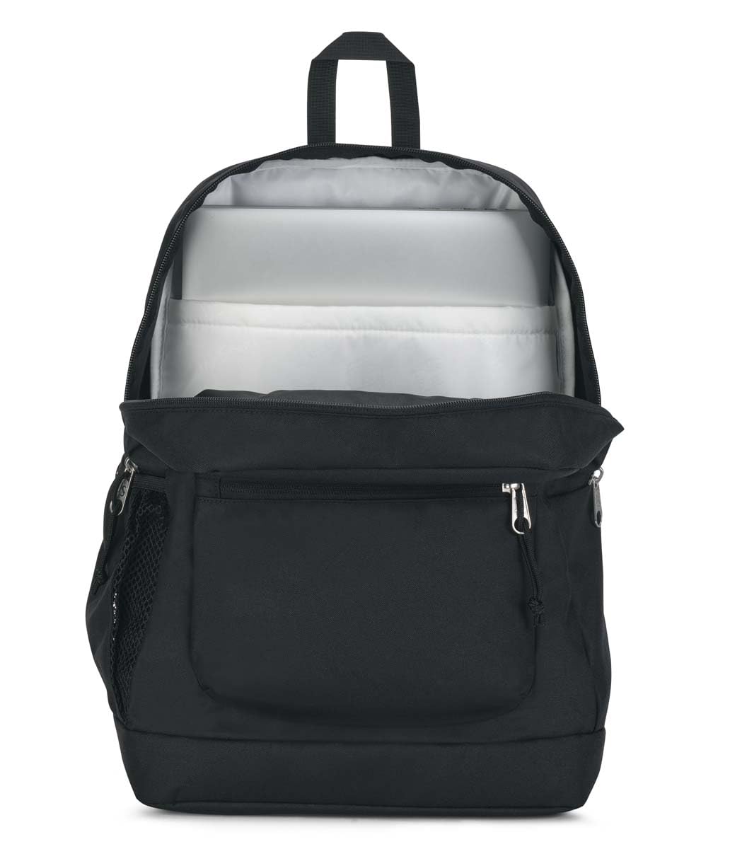 JanSport Cross Town Plus Backpack - Large Main Compartment, Side Water Bottle Pocket, 15-Inch Padded Laptop Sleeve - Black