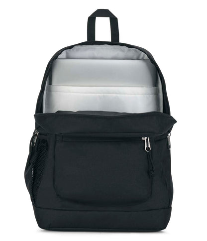 JanSport Cross Town Plus Backpack - Large Main Compartment, Side Water Bottle Pocket, 15-Inch Padded Laptop Sleeve - Black