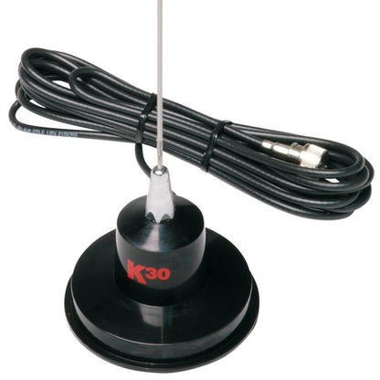 K40 Model K-30 35" Magnet Mount Stainless Steel CB Antenna - 300 Watts, Black