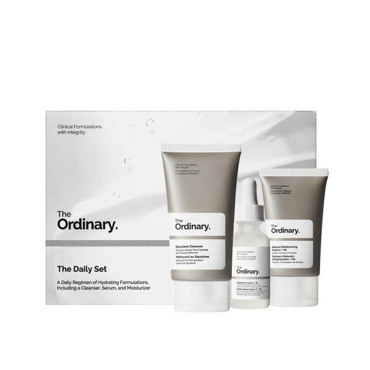 The Ordinary The Daily Set, Daily Skincare Routine with Squalane Cleanser, Hyaluronic Acid 2% + B5, and Natural Moisturizing Factors + HA | Skin Care Set - Available at All In One Marketplace Canada