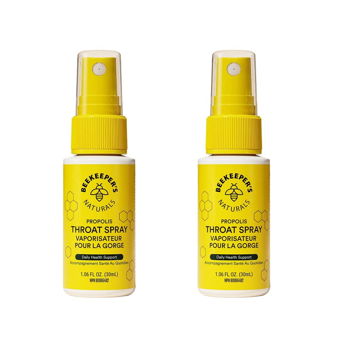 BEEKEEPER'S NATURALS Propolis Throat Spray - 85mg Bee Propolis Extract - Natural Immune Support, Sore Throat Relief & Antioxodant Support - Antioxidants, Keto, Paleo, Gluten-Free 1.06 oz (Pack of 2)