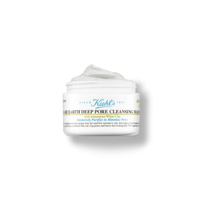 Kiehl's Rare Earth Deep Pore Cleansing Mask, Pore-Minimizing Face Mask for Clogged Pores, Detoxifies & Refines Skin, Absorbs Excess Oil, with Amazonian White Clay & Aloe Vera - 28 ml