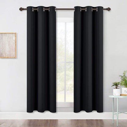 NICETOWN Living Room Blackout Curtains for Winter(W42 x L72,Black,2 Panels) 🍁 All In One Marketplace Canada