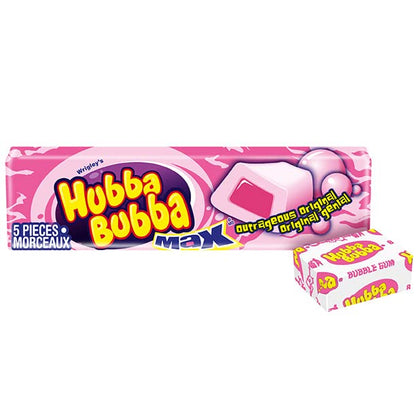 HUBBA BUBBA, Outrageous Original Flavoured Bubble Gum, 5 Pieces, 18 Packs