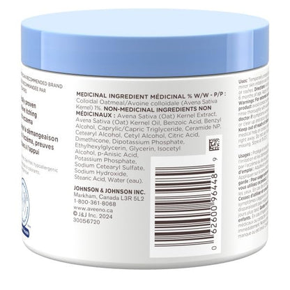 Baume de nuit Aveeno Baby Eczema Care - Lotion corporelle pour le coucher apaisant les démangeaisons liées à l'eczéma, avoine colloïdale + céramides - Sans parfum, lot de 2 (622 g au total)
