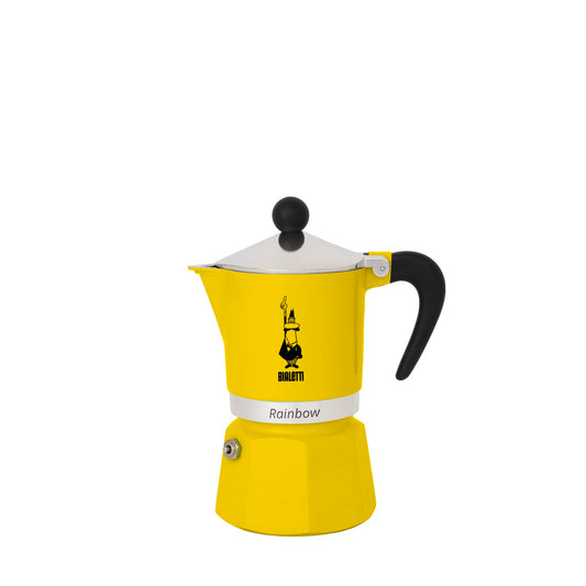 Bialetti Rainbow 3-Cup Aluminum Stovetop Espresso Maker, Yellow