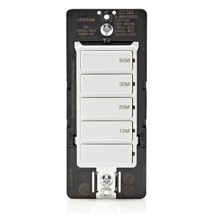 Leviton Countdown Timer Switch, 10-20-30-60 min, No Neutral Required, Single Pole, 15 Amp, DT160-1LW, White 🍁 All In One Marketplace Canada