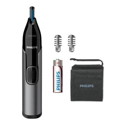 Philips Nose Trimmer Series 3000, Nose, Ear & Eyebrow Trimmer with Protective Guard System & Travel Pouch, NT3650/26 - Available at All In One Marketplace Canada