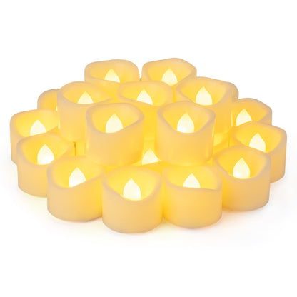 Yakpo 24 Pack 3.8cm x 3cm Battery Operated LED Tea Light Candles, Small Outdoor Flameless Flickering Votive Candles, Electric Flicker Fake Tealights Bulk for Wedding Halloween Christmas Decorations 🍁 All In One Marketplace Canada