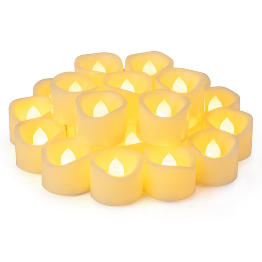 Yakpo 24 Pack 3.8cm x 3cm Battery Operated LED Tea Light Candles, Small Outdoor Flameless Flickering Votive Candles, Electric Flicker Fake Tealights Bulk for Wedding Halloween Christmas Decorations 🍁 All In One Marketplace Canada