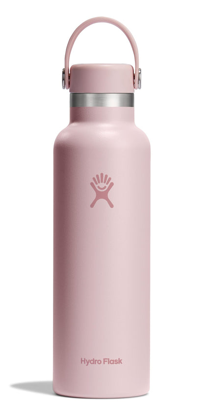 Hydro Flask Stainless Steel Standard Mouth Water Bottle with Flex Cap and Double-Wall Vacuum Insulation,Trillium, 21 Ounces