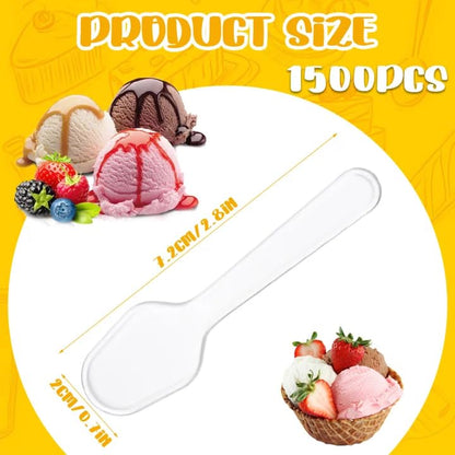 MUXHEL 1500Pcs Clear Mini Plastic Spoons 3 Inch Heavy Duty Plastic Dessert Spoons Disposable Tasting Spoons for Dessert, Ice Cream, Jelly, Pudding, Yogurt, Cake, Appetizers 🍁 All In One Marketplace Canada