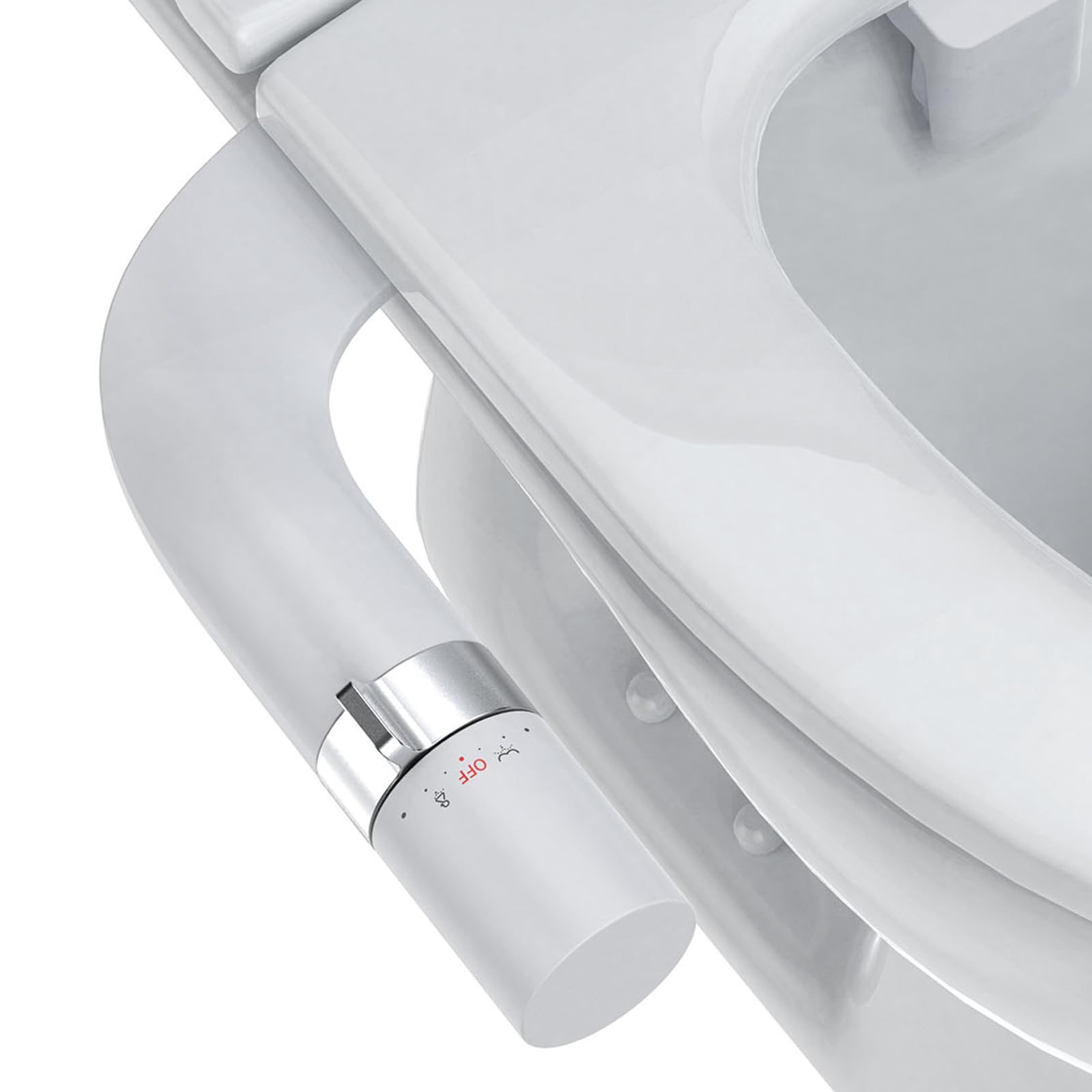 Ultra-Slim Bidet Attachment for Toilet, Adjustable Water Pressure for Rear/Feminine Wash Bidet, Non Electric Self Cleaning Fresh Cold Water Toilet Bidets Spray Jet Easy Install (Silver) ExploreHorizon