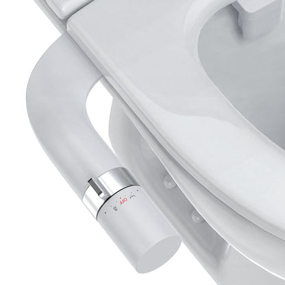Ultra-Slim Bidet Attachment for Toilet, Adjustable Water Pressure for Rear/Feminine Wash Bidet, Non Electric Self Cleaning Fresh Cold Water Toilet Bidets Spray Jet Easy Install (Silver) ExploreHorizon