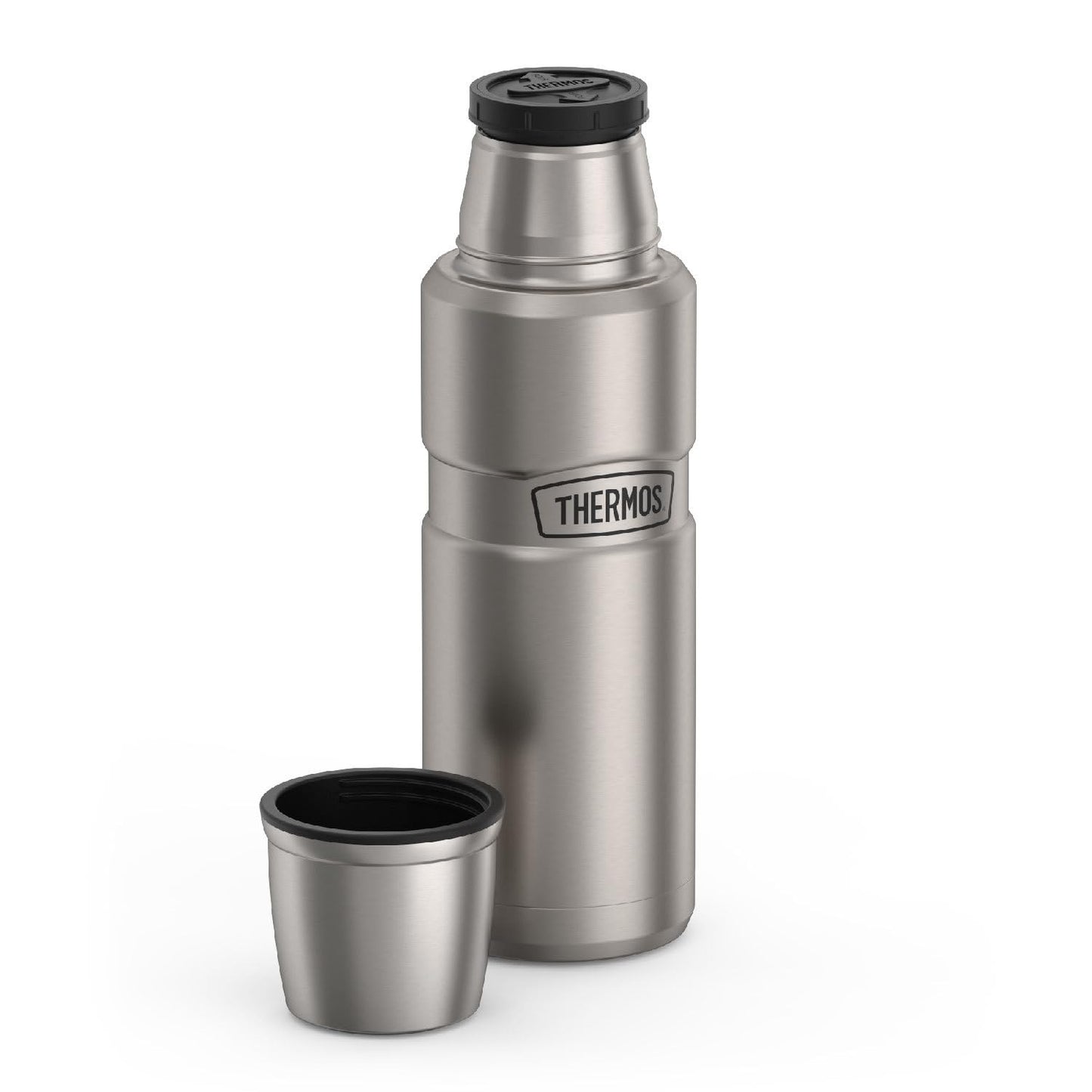 THERMOS Stainless King Beverage Bottle, 16oz, Matte Steel Thermos