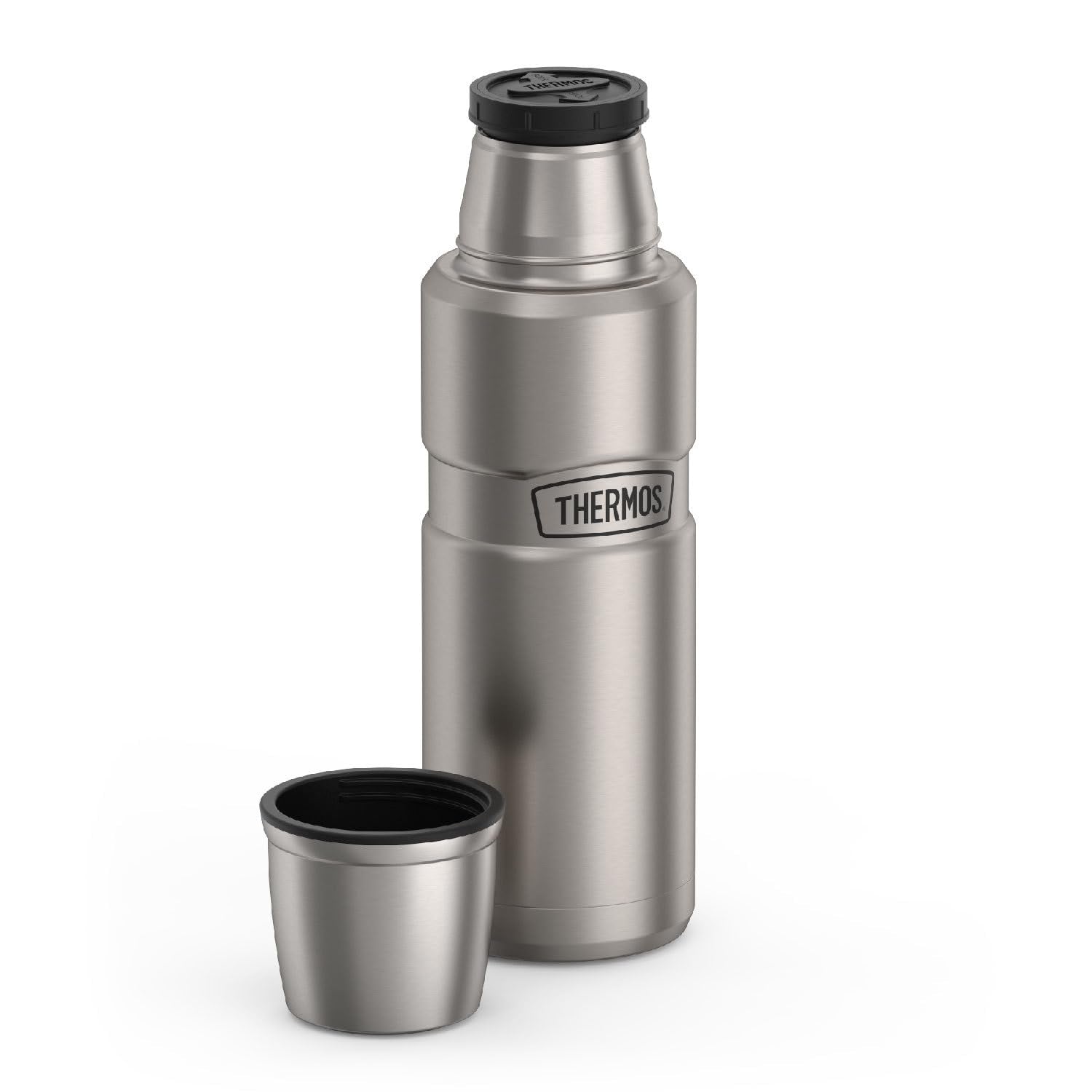 THERMOS Stainless King Beverage Bottle, 16oz, Matte Steel Thermos