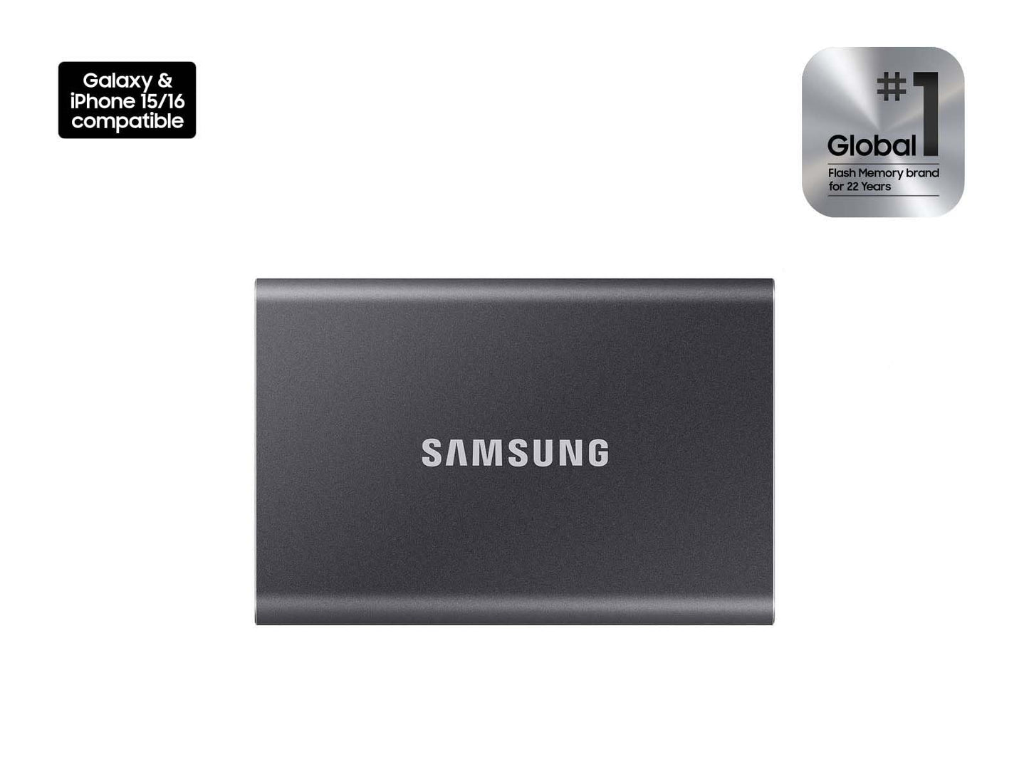 SAMSUNG T7 1TB, Portable SSD, Grey, up to 1050MB/s, USB 3.2 Gen2, Gaming, Students & Professionals, External Solid State Drive (MU-PC1T0T/AM) [Canada Version] 🍁 All In One Marketplace Canada
