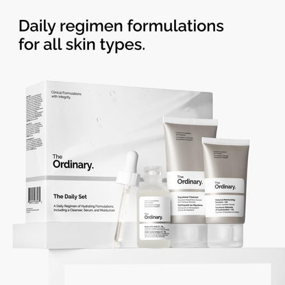 The Ordinary The Daily Set, Daily Skincare Routine with Squalane Cleanser, Hyaluronic Acid 2% + B5, and Natural Moisturizing Factors + HA | Skin Care Set - Available at All In One Marketplace Canada