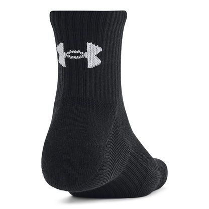 Under Armour Unisex-Adult Training Cotton Quarter Socks 6 Pack, (001) Black/Black/White, Large Under Armour
