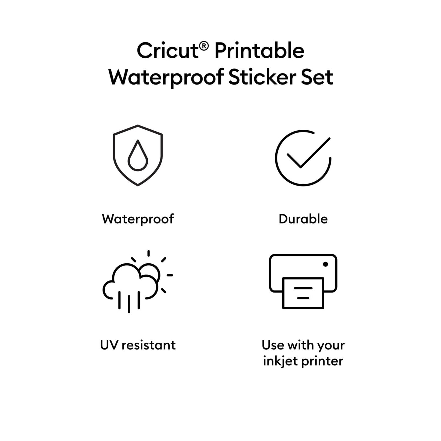 Cricut Waterproof Sticker Paper (20 White Sheets, 8.5x11) 🍁 All In One Marketplace Canada