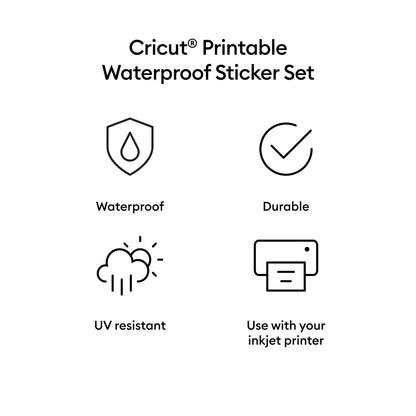 Cricut Waterproof Sticker Paper (20 White Sheets, 8.5x11) 🍁 All In One Marketplace Canada