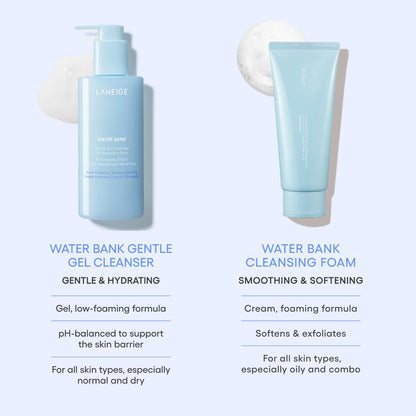 LANEIGE Water Bank Gentle Gel Cleanser: pH-Balanced & Barrier-Boosting with Blue Hyaluronic Acid LANEIGE