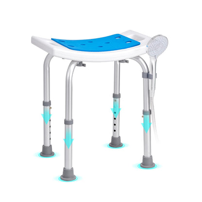 VEVOR Shower Chair, Adjustable Height Shower Stool, Shower Seat for Inside Shower or Tub, Non-Slip Bench Bathtub Stool Seat for Elderly Disabled Handicap, 350 LBS Capacity VEVOR