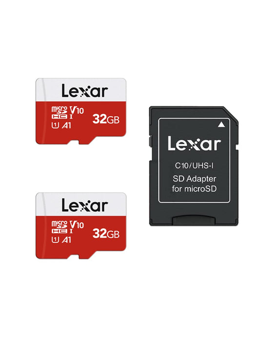 Lexar 32GB Micro SD Card 2 Pack, microSDHC UHS-I Flash Memory Card with Adapter - Up to 100MB/s, U1, Class10, V10, A1, High Speed TF Card (2 microSD Cards + 1 Adapter)