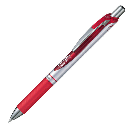 Pentel EnerGel Retractable Liquid Gel Rollerball, 0.7mm Medium Point, 12 Colours Assorted, Box of 12