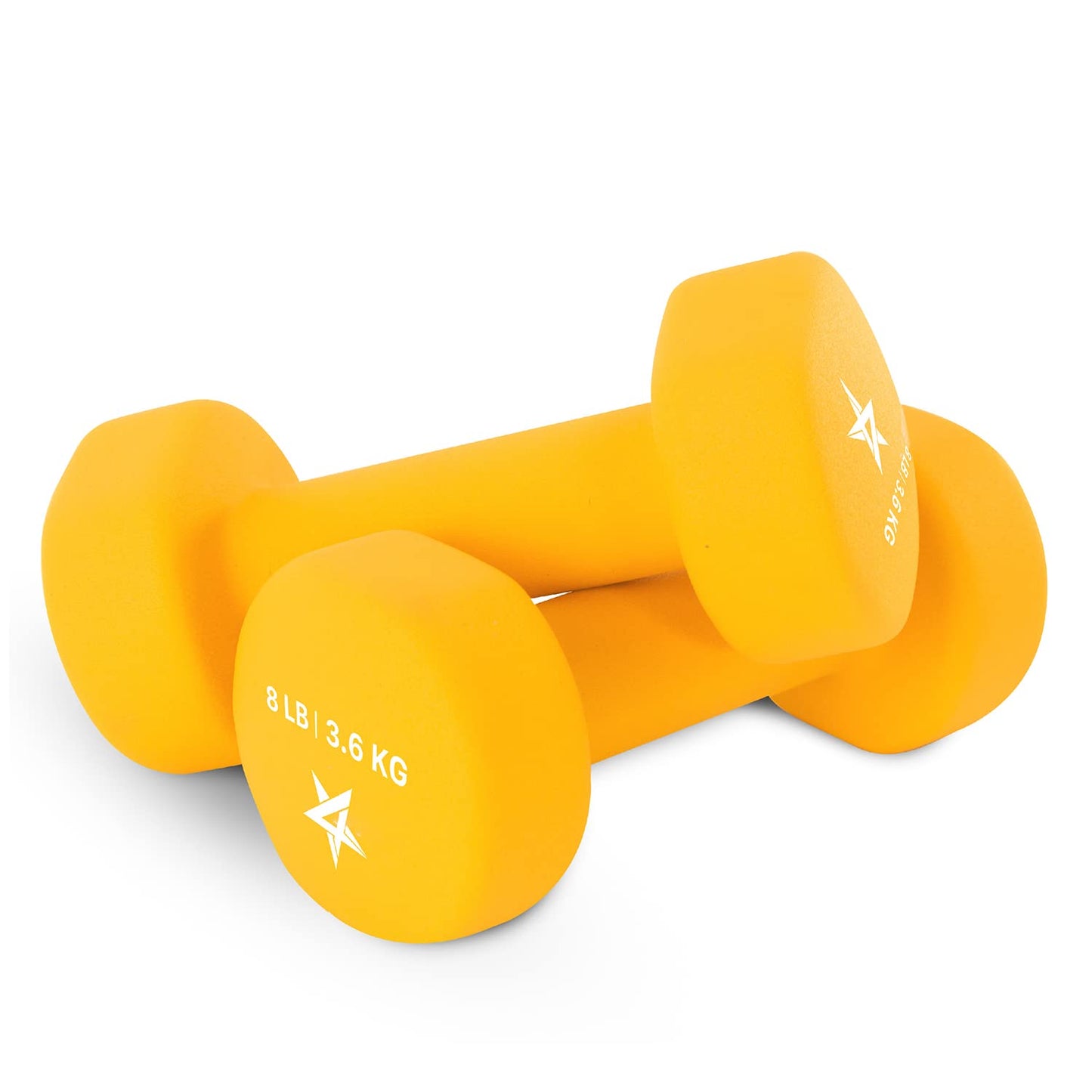 Yes4All Haltères en néoprène, Kit de poids, Haltères pour femmes, Paire d'haltères, Poids libres (Orange - 3,6 kg)