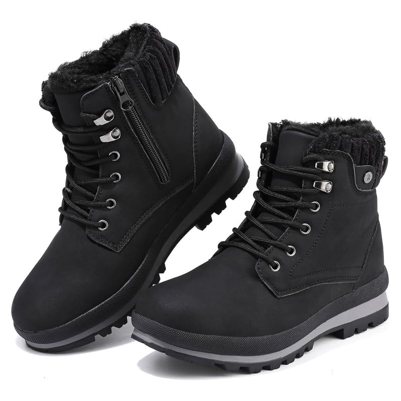 Womens Snow Boots Waterproof Warm Fur Lined Ankle Booties Ladies Lace Up Hiking boots Non Slip Platform Boots with Side Zipper Outdoor Winter Boots 🍁 All In One Marketplace Canada