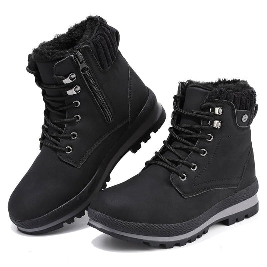 Womens Snow Boots Waterproof Warm Fur Lined Ankle Booties Ladies Lace Up Hiking boots Non Slip Platform Boots with Side Zipper Outdoor Winter Boots 🍁 All In One Marketplace Canada