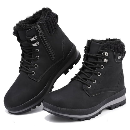 ziitop Womens Snow Boots Waterproof Warm Fur Lined Ankle Booties Ladies Lace Up Hiking boots Non Slip Platform Boots with Side Zipper Outdoor Winter Boots Black US 7 🍁 All In One Marketplace Canada