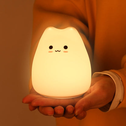 ZKLiLi Kids Night Light Cat Lamp, Kitty Night Light for Kids Silicone Kawaii lamp Cute Nightlight for Toddler Baby Girl Birthday Gifts, Halloween Christmas Gifts 🍁 All In One Marketplace Canada